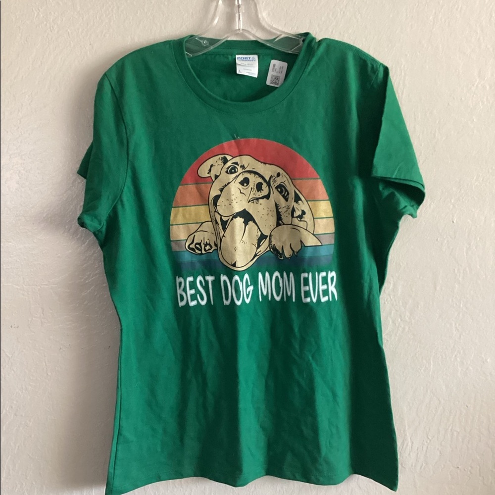 post & company BEST DOG MOM EVER bully T-shirt